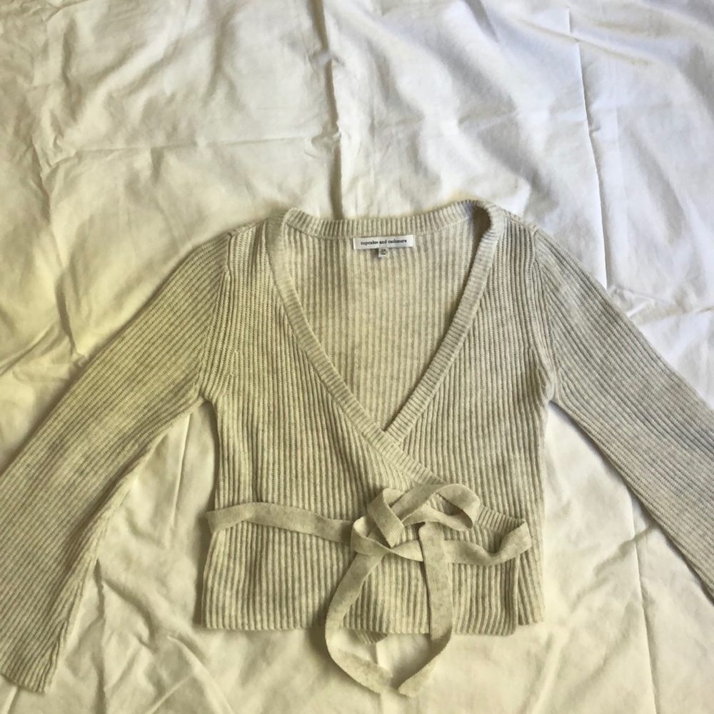 Cupcakes and Cashmere wrap sweater